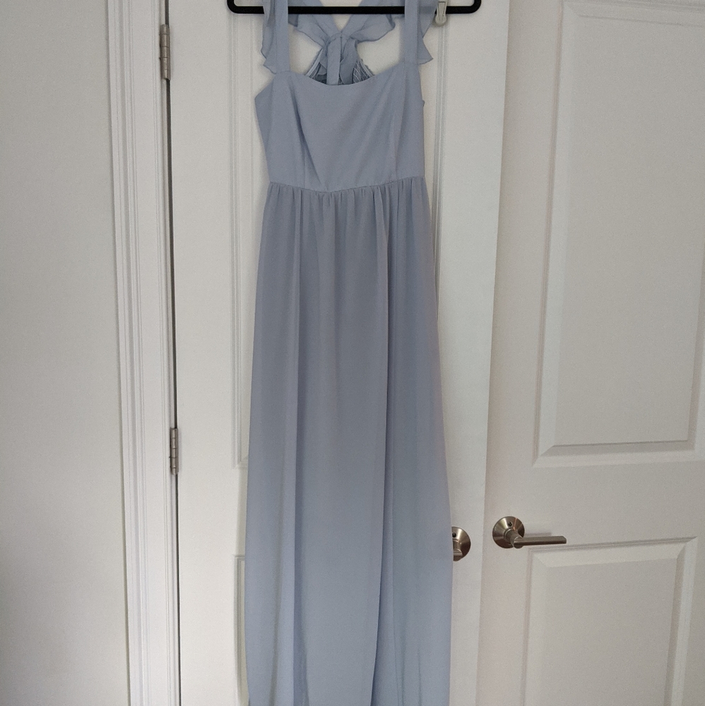 June Maxi Dress Steel Blue Chiffon
